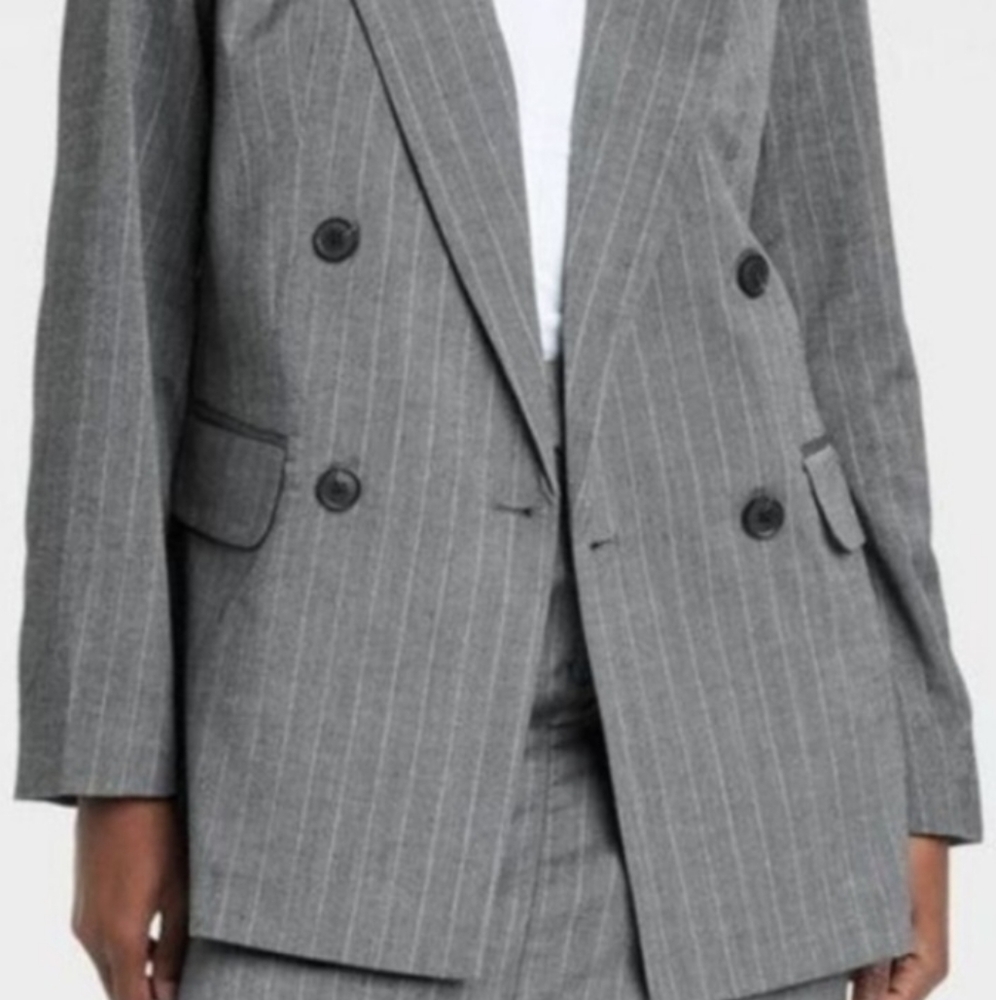 A New Day Charcoal Blazer and Skirt Ensemble